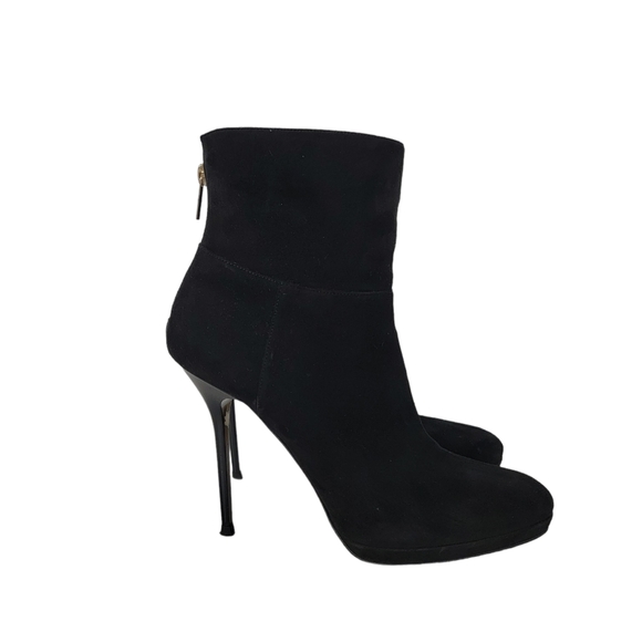 Jimmy Choo Alanis Black Suede Toe Bootie Size 38.5 US 8.5 - Picture 1 of 14